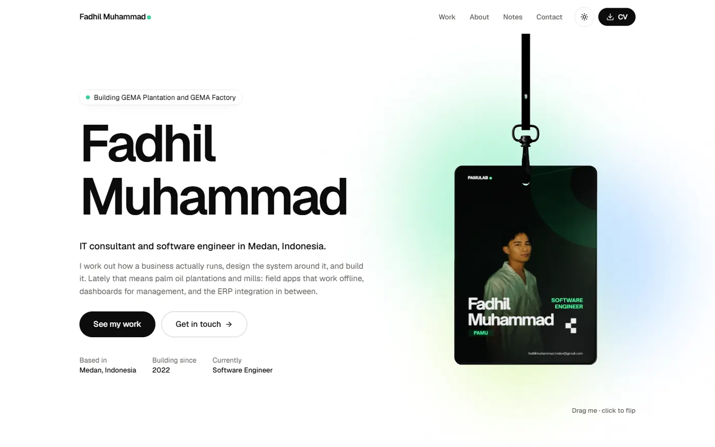 Pamulab portfolio — screenshot